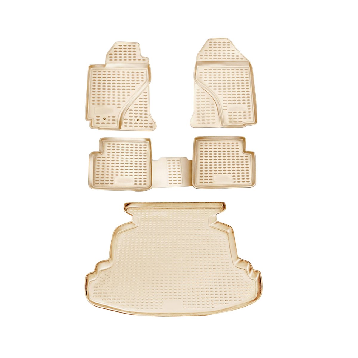 Toyota Corolla 3D Floor-Trunk Mats - Omac - Beige - '03-'08